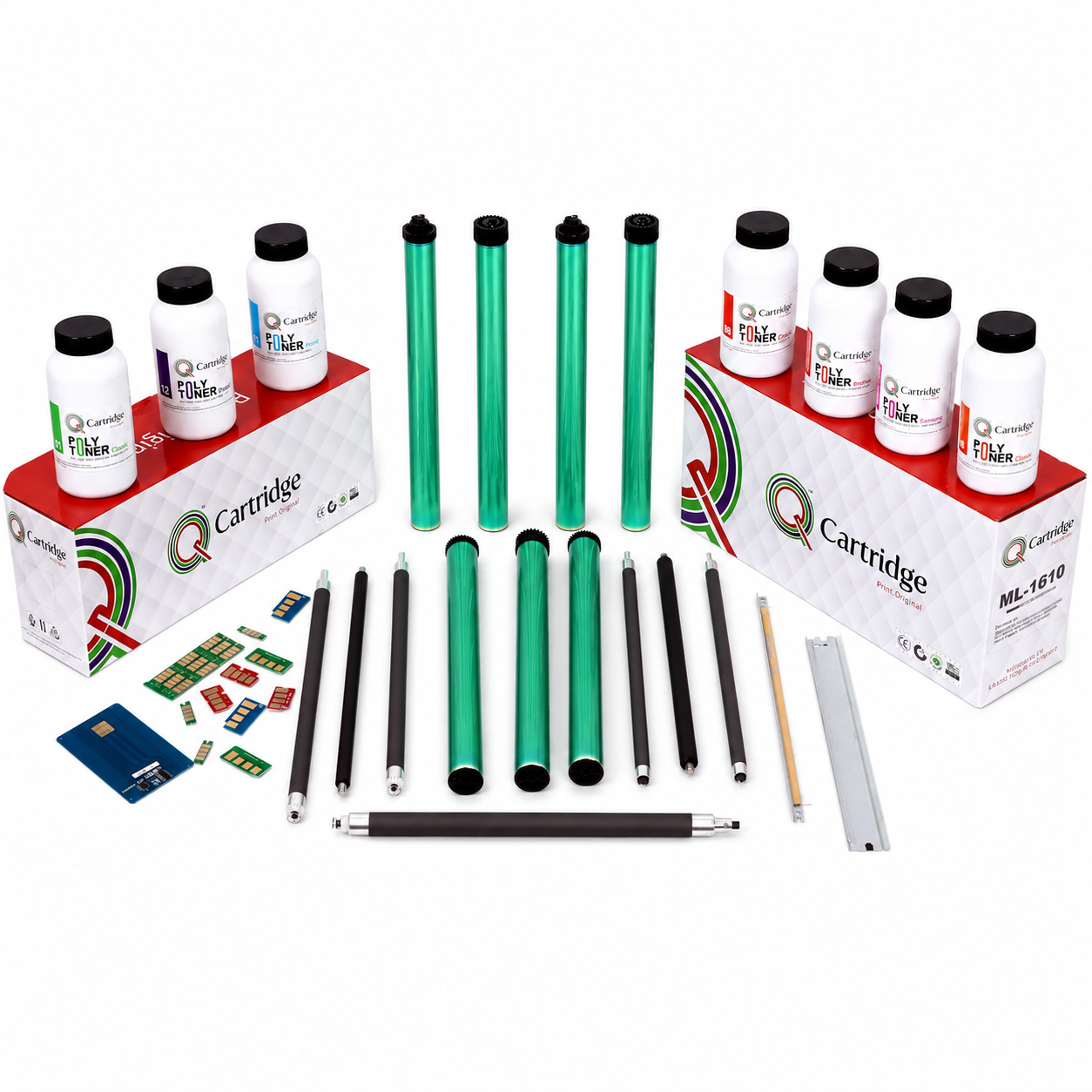 Q-Cartridge ML-1610 Samsung compatible toner powder, OPC drums, rollers and chips kit